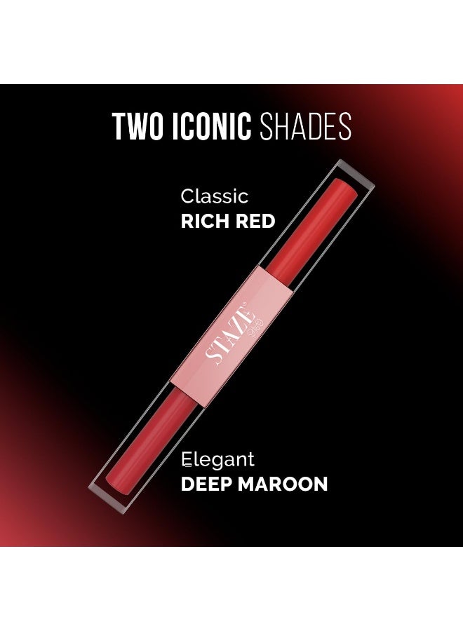 Staze 9to9 Perfect Duo 2 in 1 Liquid Sindoor | Smudgeproof and waterproof liquid Sindoor in Rich Red and Deep Maroon - Image 2